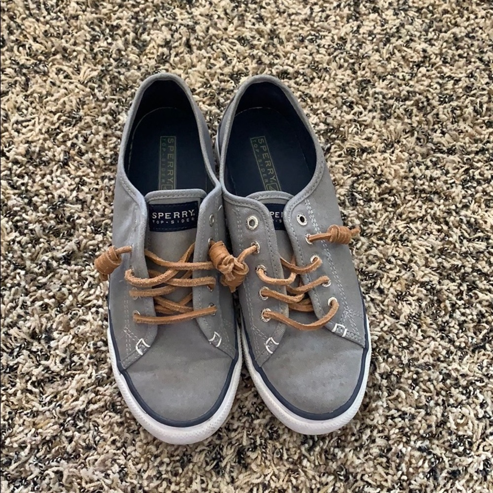 Grey Sperry shoes